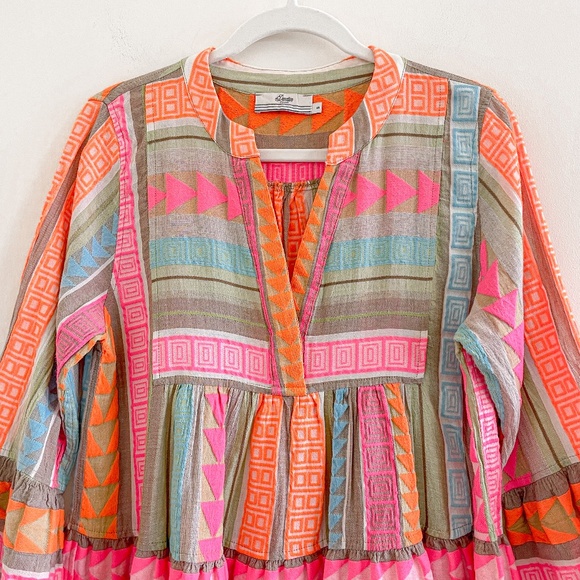 Devotion Twins Embroidered Ella Tunic Dress Multi S NWOT - Picture 8 of 13